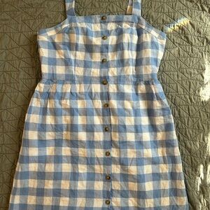 J. Crew Blue and White Checkered Dress